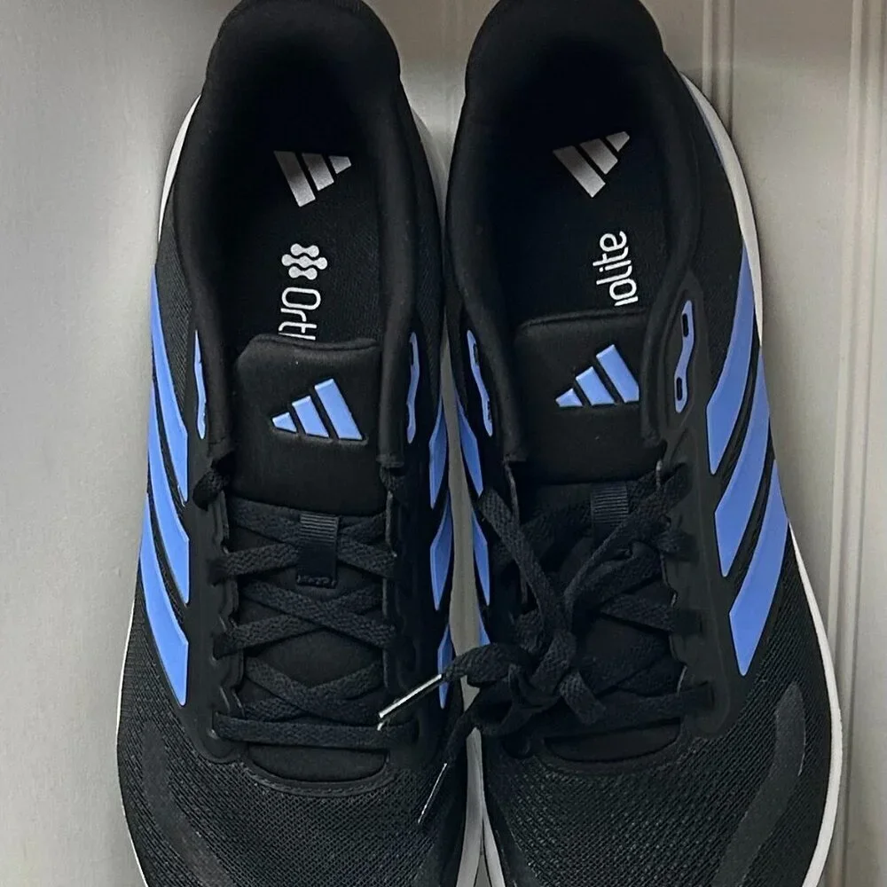 Adidas Runfalcon Black Blue White Men's Sneakers Size 10